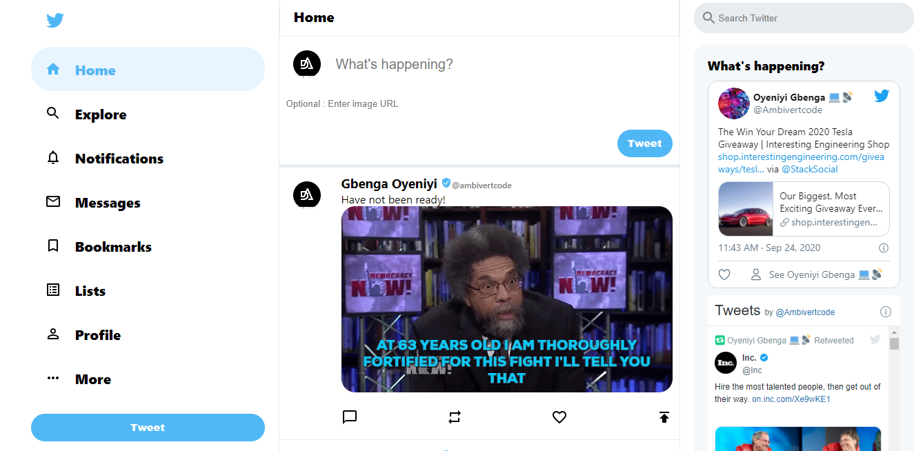 Twitter Clone with React